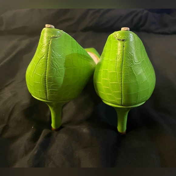 Nine West Lime Green snakeskin texture high heels - Picture 5 of 7